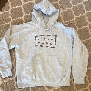 Billabong Heather Light Gray Hoodie with Burgundy Logo